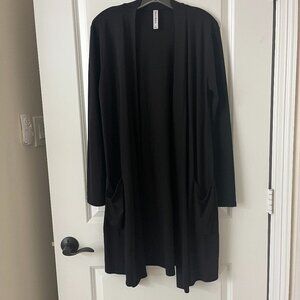 Zenana Premium Black long cardigan